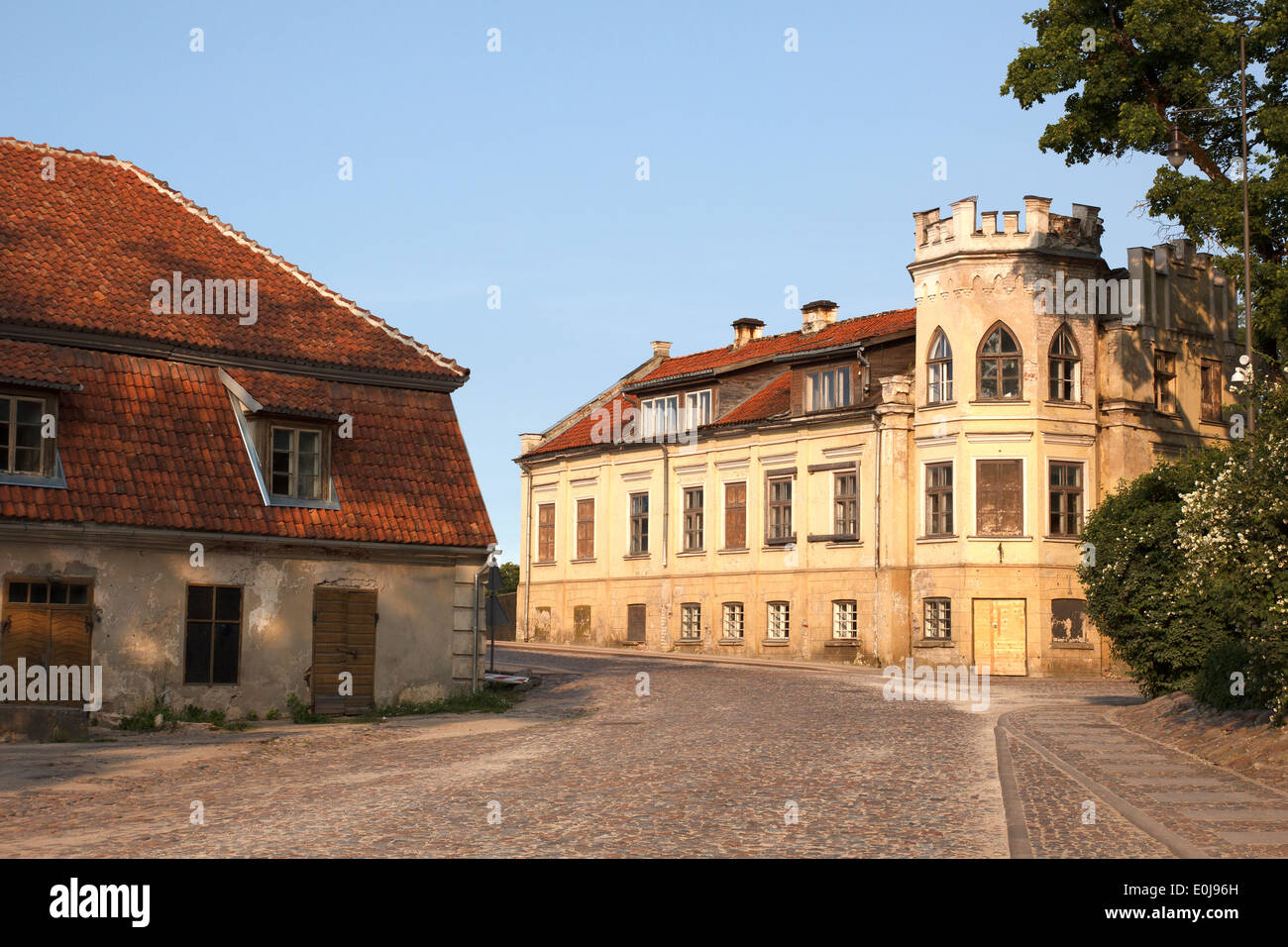 alte Stadt Kuldiga Stockfoto