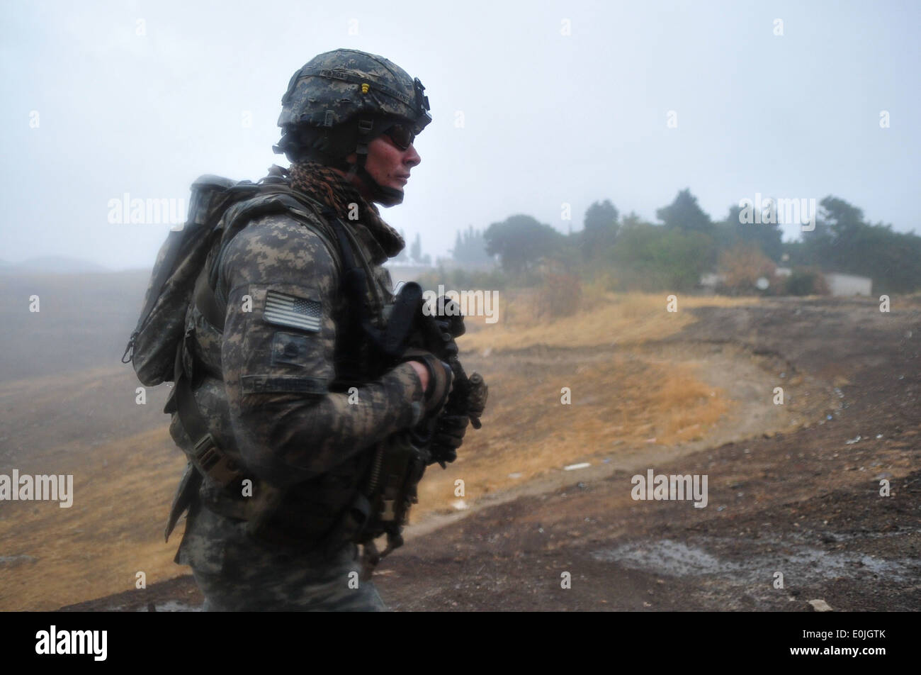 US Army Staff Sgt William Farmer mit Bandit Truppe, 1. Staffel 9. Kavallerie-Regiment, 4. Brigade, 1. Kavallerie-Division pro Stockfoto