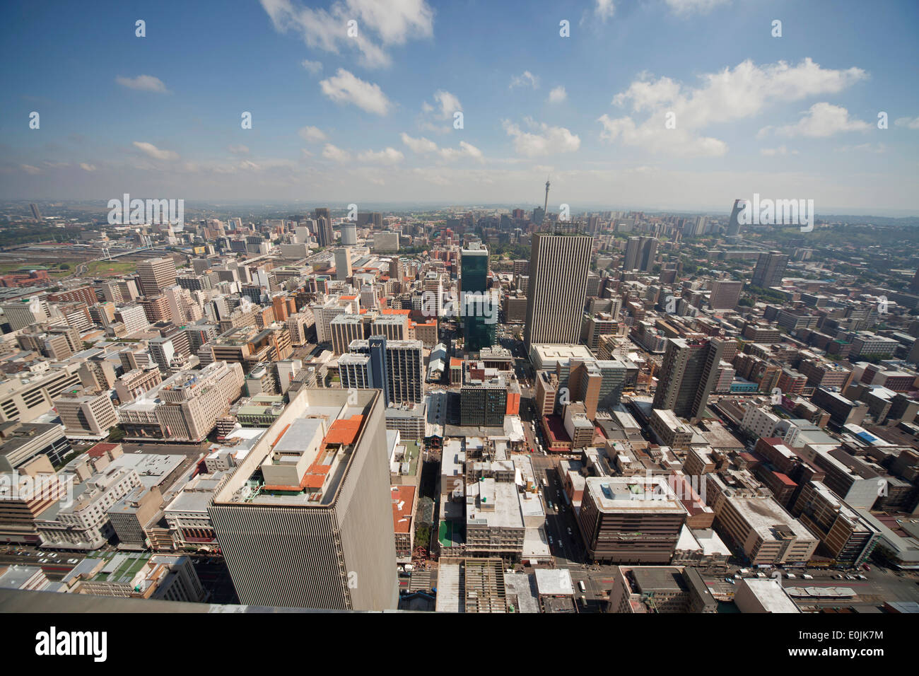 Blick auf zentrale Johannesburg und CBD von Carlton Center Johannesburg, Gauteng, Südafrika, Afrika Stockfoto