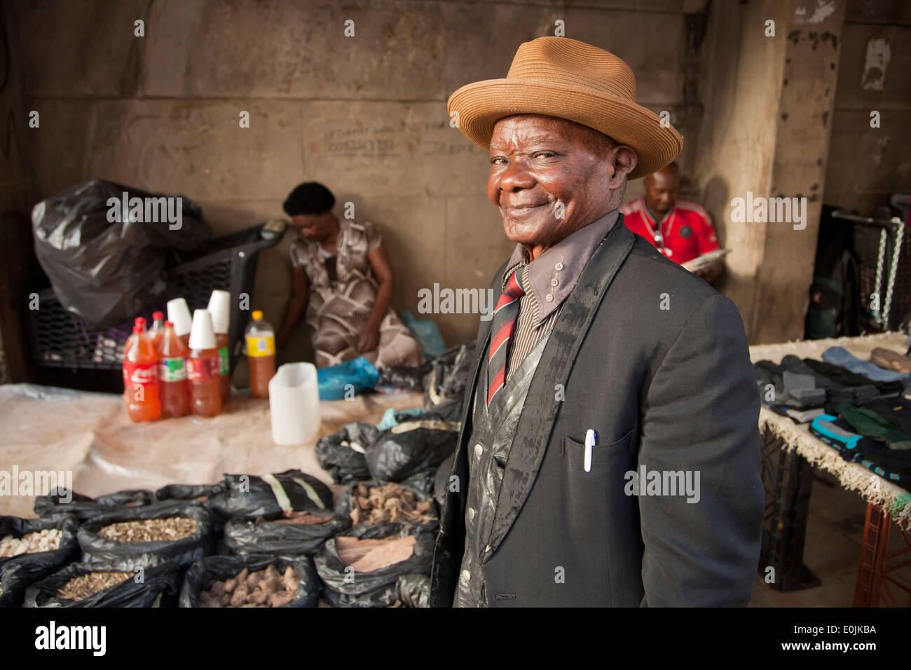 Verkäufer auf dem Markt in Johannesburg, Gauteng, Südafrika, Afrika Stockfoto