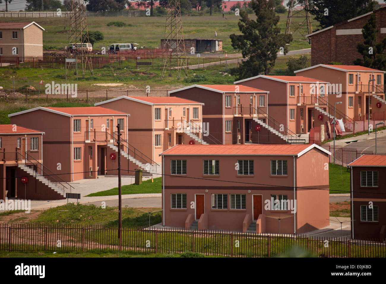 Neue Siedlung im Township Soweto, Johannesburg, Gauteng, Südafrika, Afrika Johannesburg, Gauteng, Südafrika, Afric Stockfoto