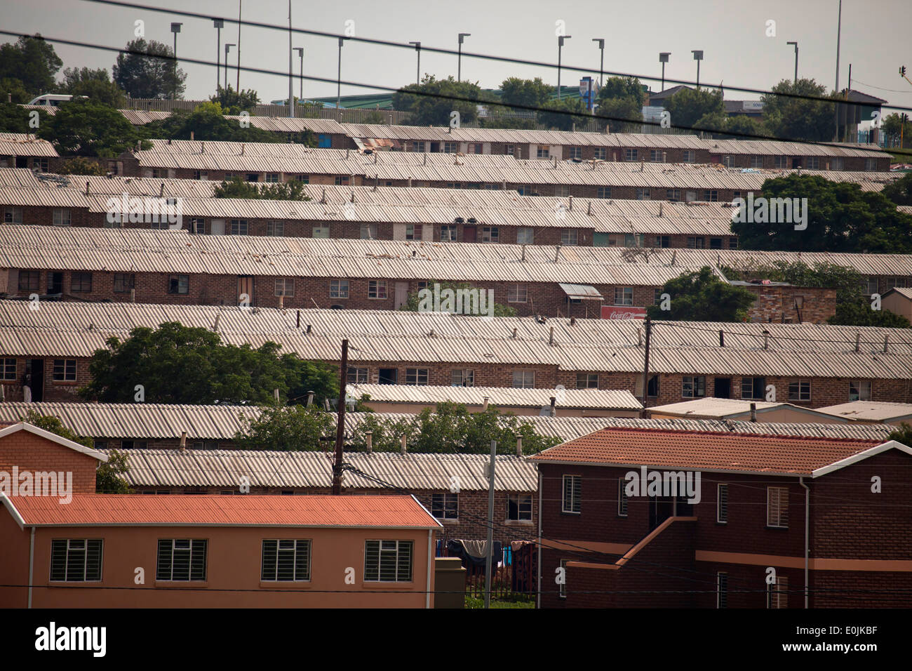 Neue Siedlung im Township Soweto, Johannesburg, Gauteng, Südafrika, Afrika Johannesburg, Gauteng, Südafrika, Afric Stockfoto