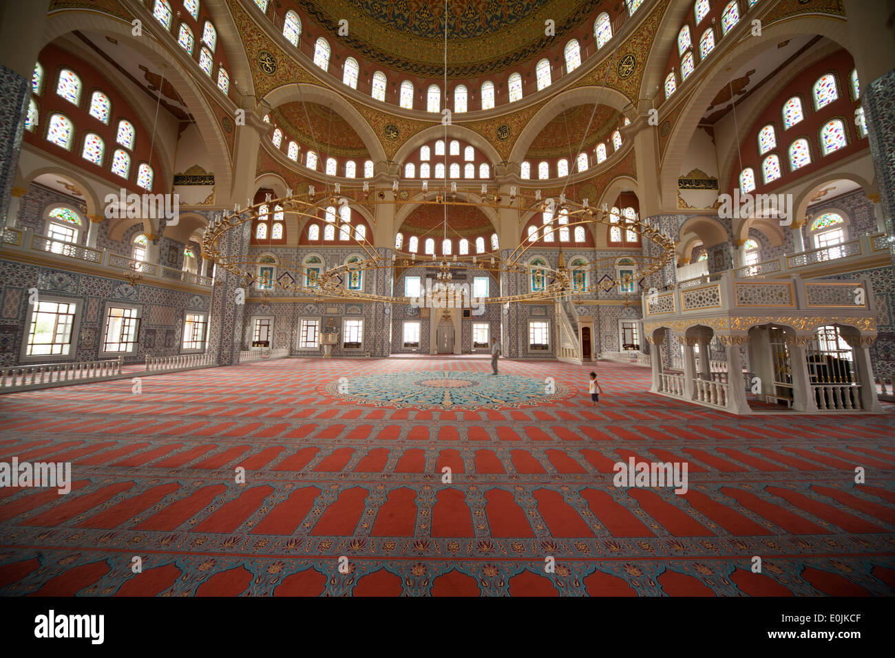 Innere der Moschee der Nizamiye türkischen Masjid Johannesburg, Gauteng, Südafrika, Afrika Stockfoto
