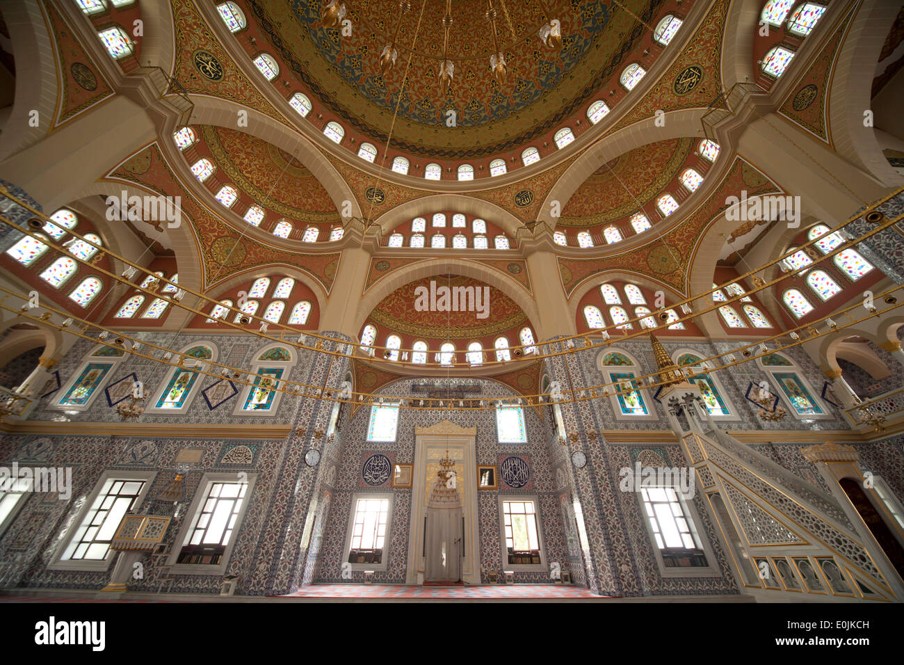 Innere der Moschee der Nizamiye türkischen Masjid Johannesburg, Gauteng, Südafrika, Afrika Stockfoto