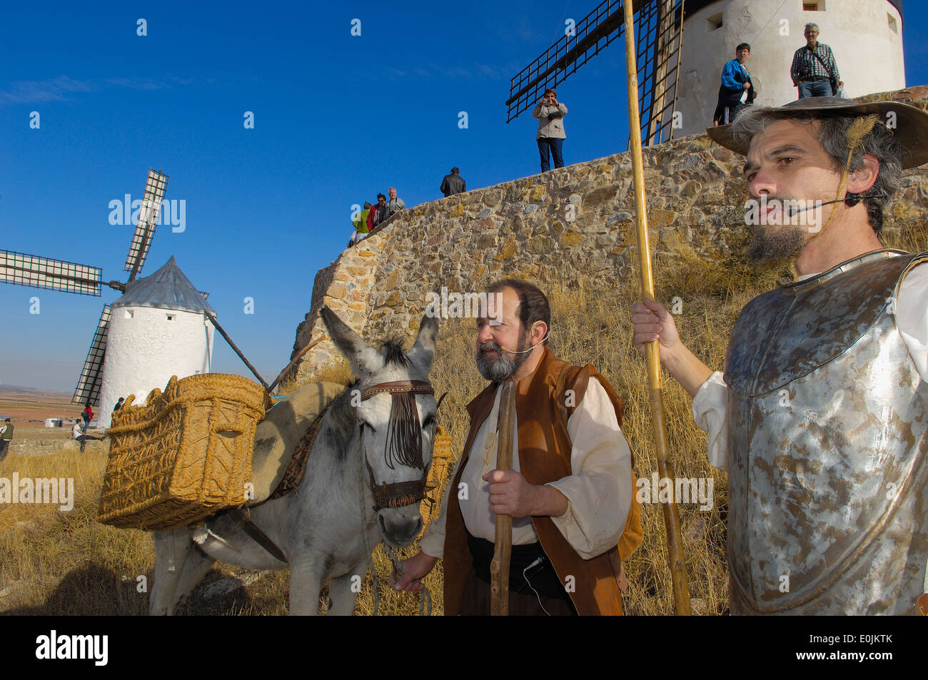 Consuegra. Darstellung der Quijote während Safran Rosenfest, Provinz Toledo, Route des Don Quijote, Castilla-La-Ma Stockfoto