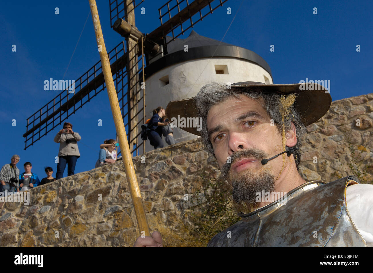 Consuegra. Darstellung der Quijote während Safran Rosenfest, Provinz Toledo, Route des Don Quijote, Castilla-La-Ma Stockfoto