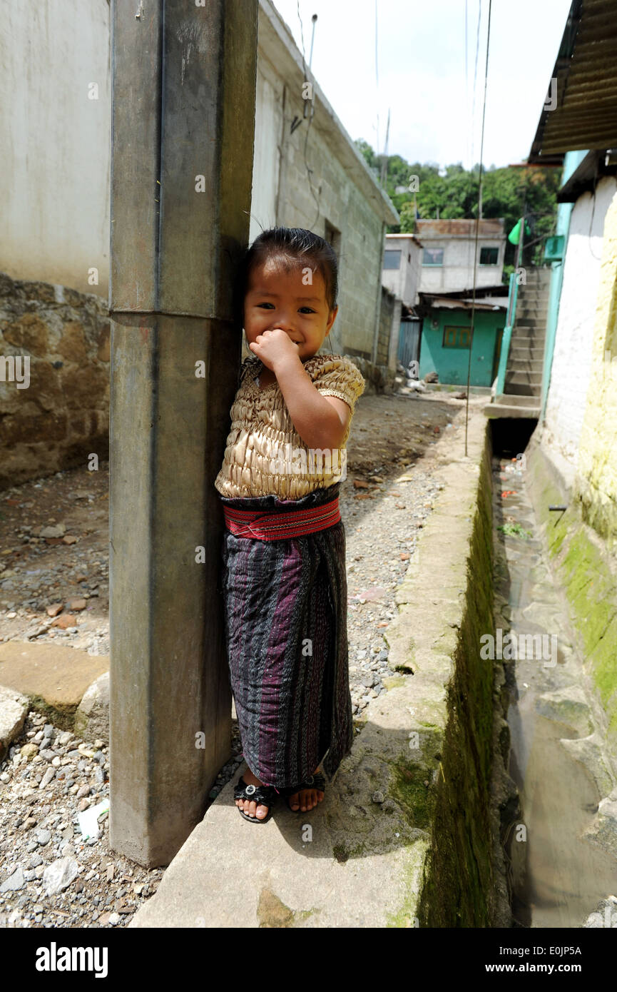 Ein Maya indigene Mädchen in Solola, Guatemala. Stockfoto