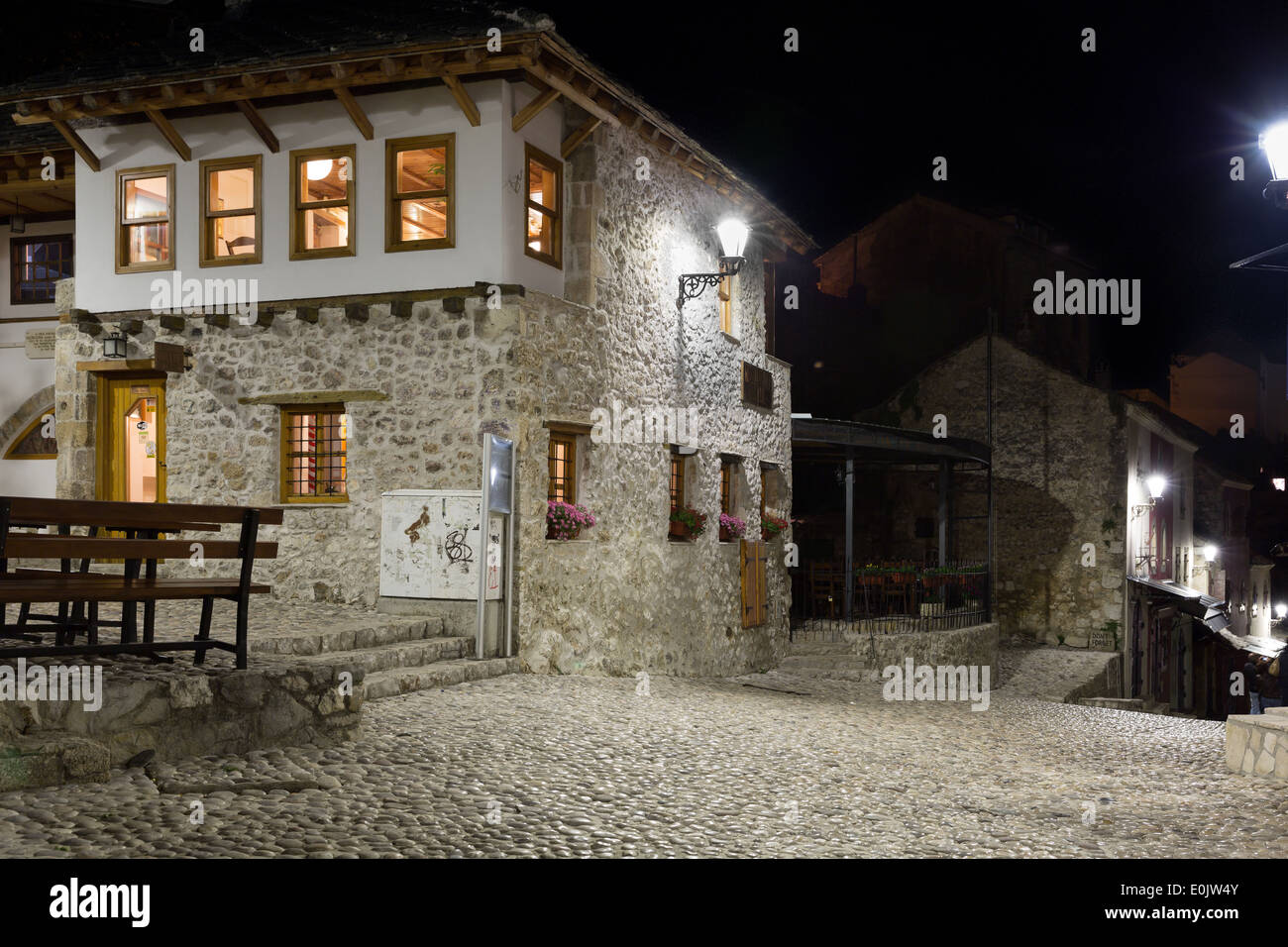 Historische Altstadt in Mostar in Bosnien und Herzegowina Stockfoto