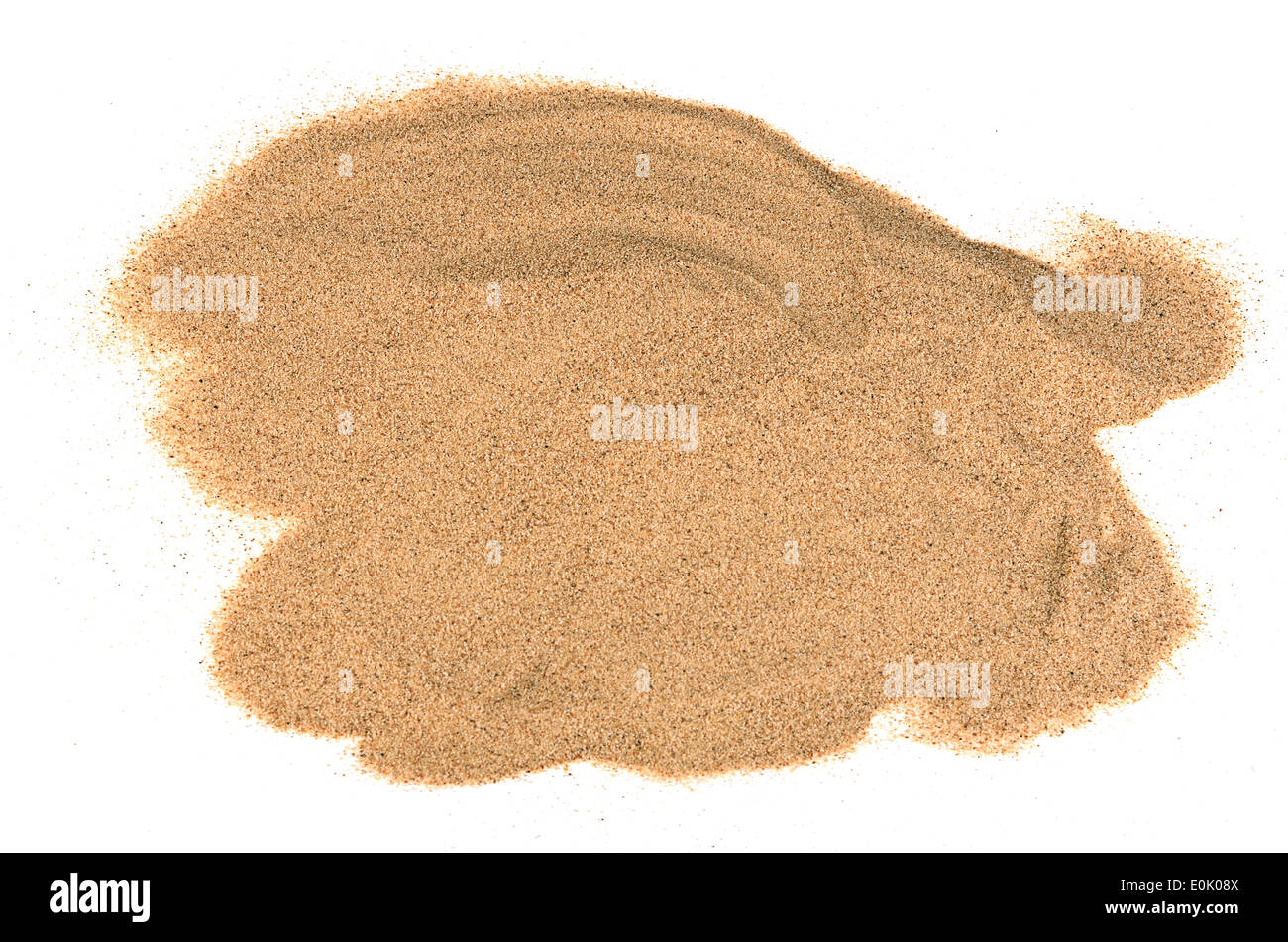 Der Sand isoliert auf weißem Hintergrund Nahaufnahme Stockfoto