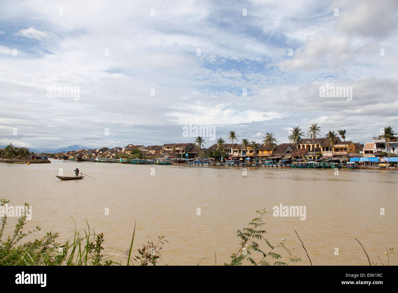Der Altstadt Hoi An Vietnam sehen über den Thu Bon Fluss aus. Stockfoto