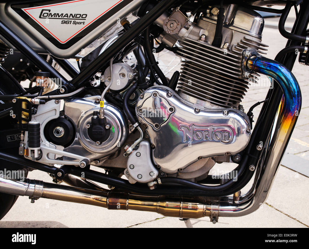 Norton Commando 961 Motorrad. Klassische britische Motorrad Stockfoto