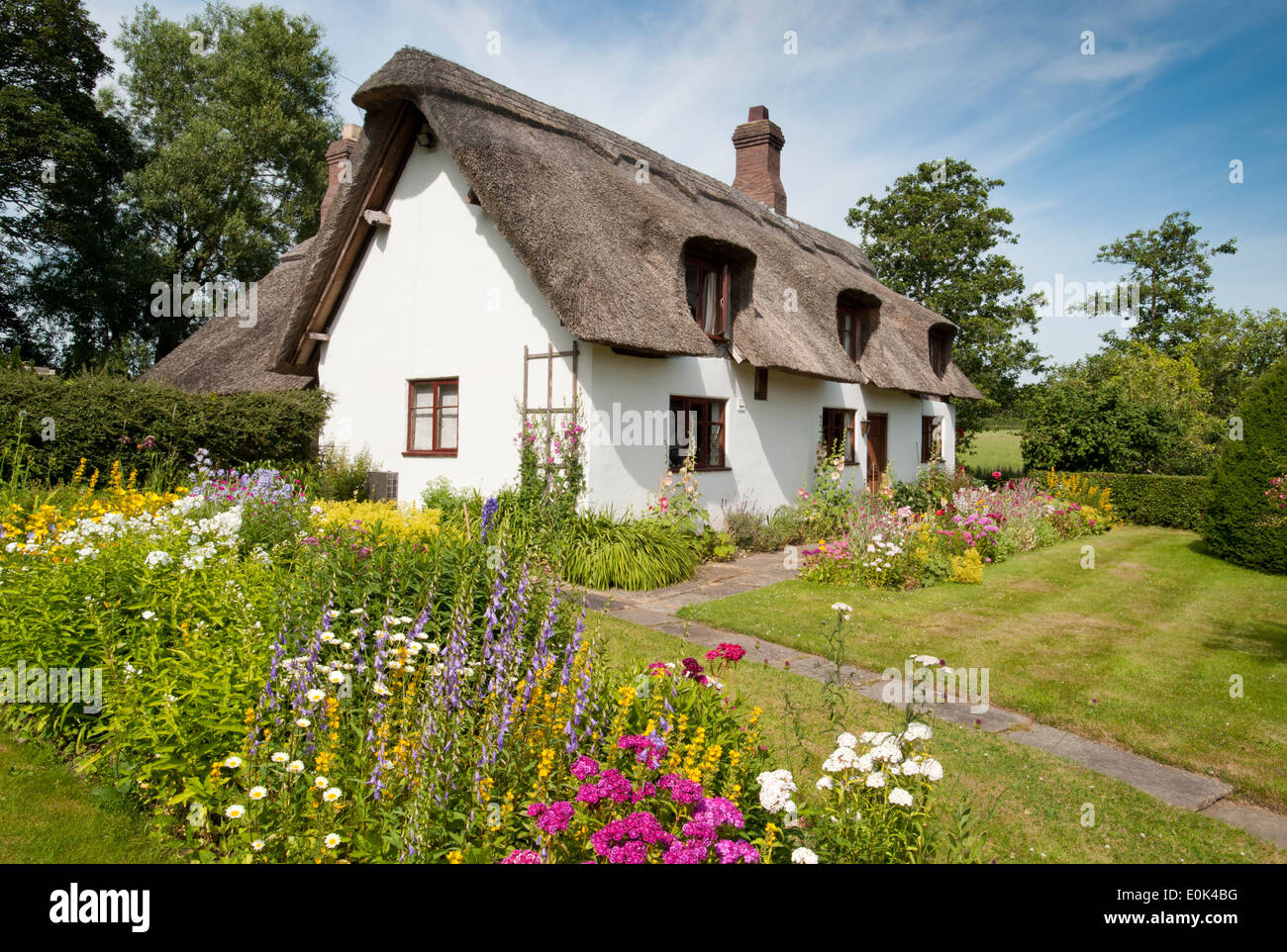 Kidbrook Cottage im Sommer, Comerbach, Cheshire, England, UK Stockfoto