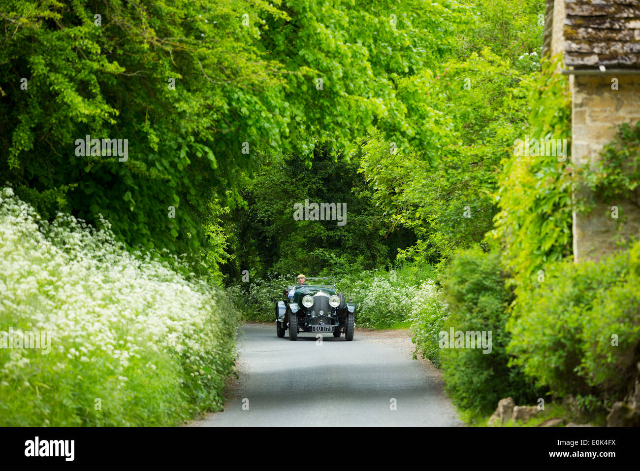 Jahrgang 1929 Bentley Automobile 4,5 Liter auf Tournee in Cotswolds, UK Stockfoto