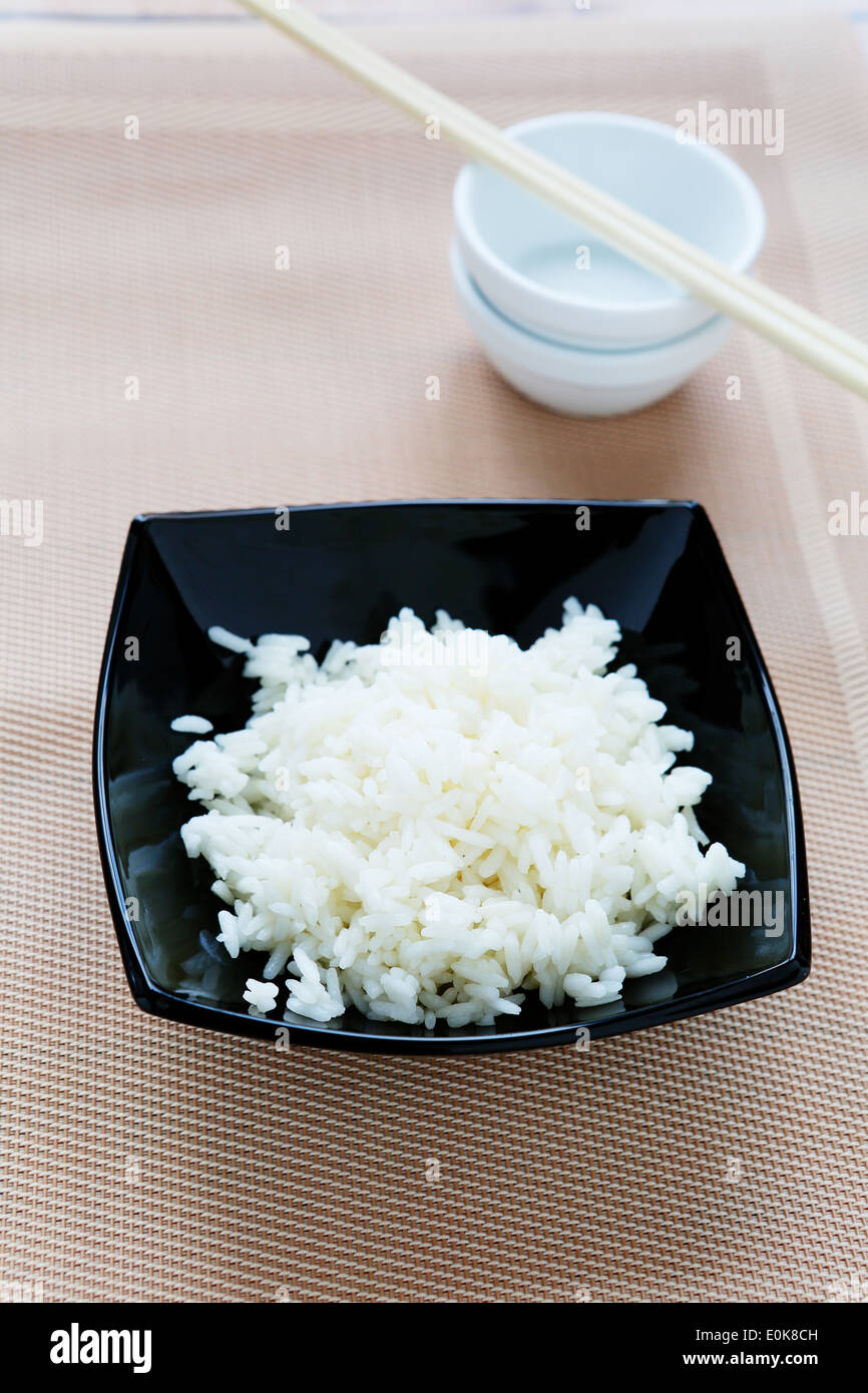 gekochten Reis essen Nahaufnahme Stockfoto