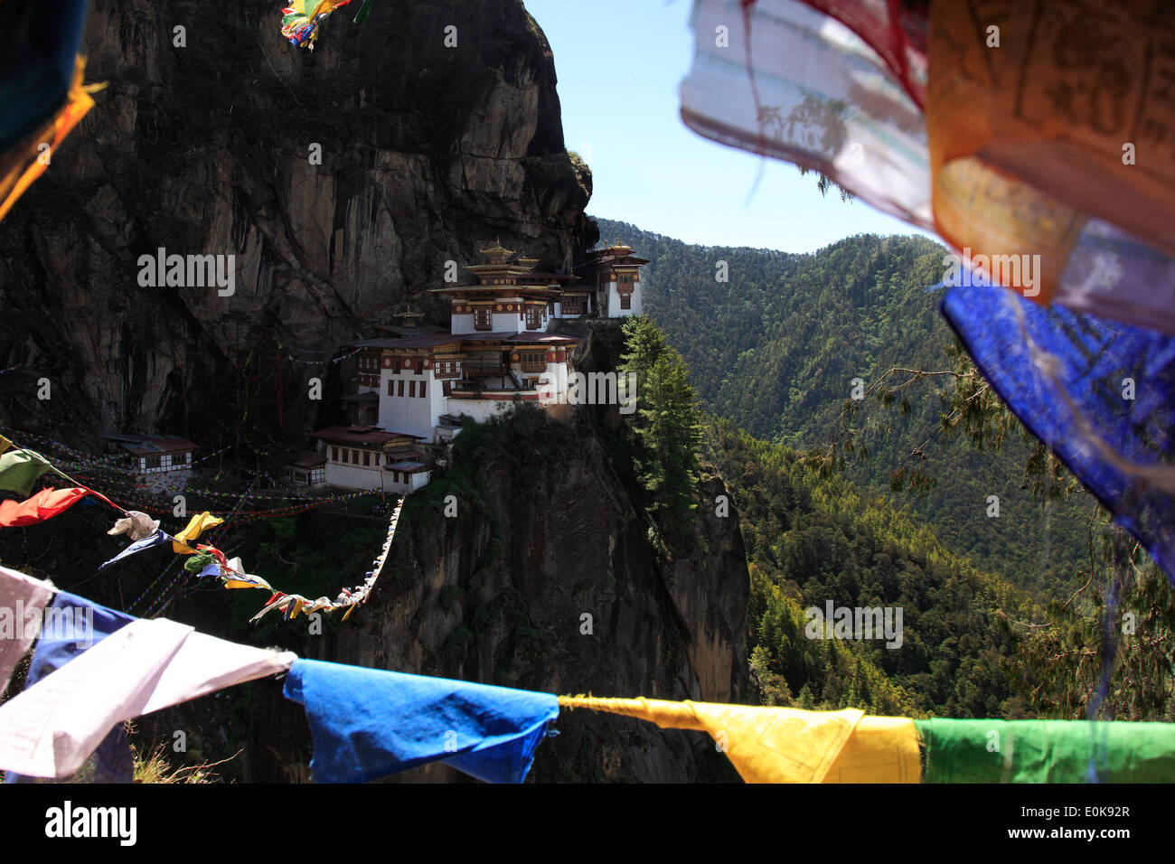 Paro Taktsang, nisten des Tigers Paro Klosters Stockfoto