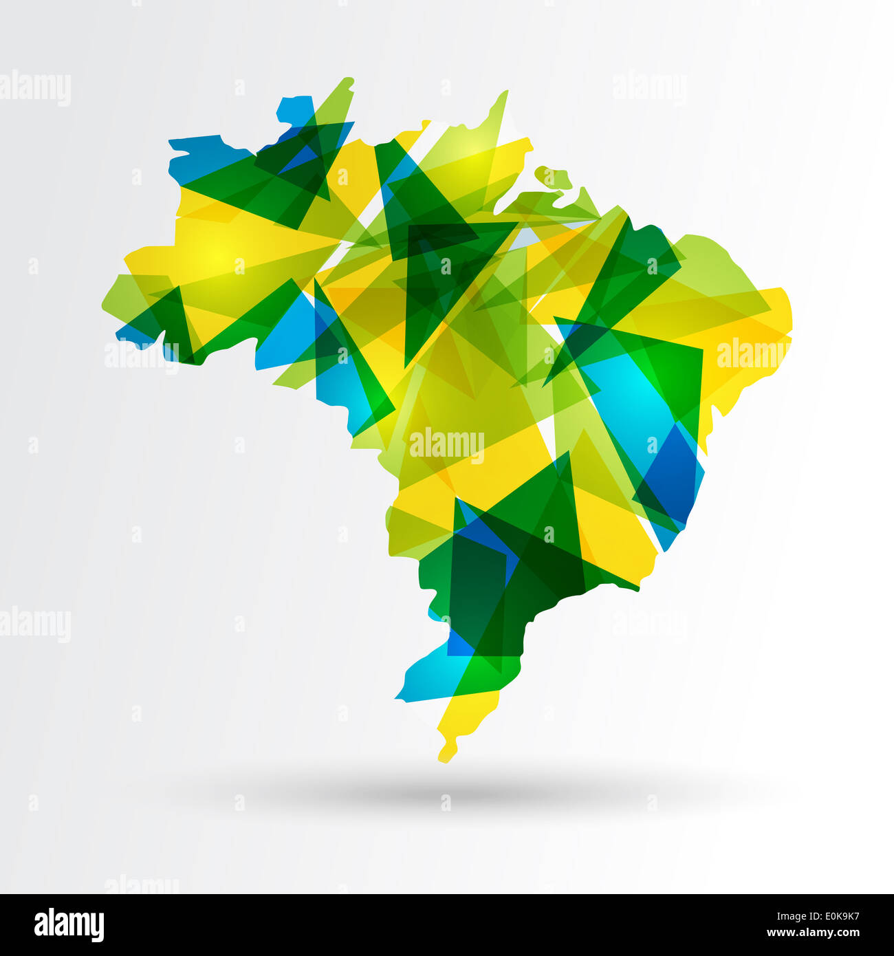 Bunte abstrakte Brasilien Karte. EPS10 Vektor mit Transparenz in Schichten für die einfache Bearbeitung organisiert. Stockfoto