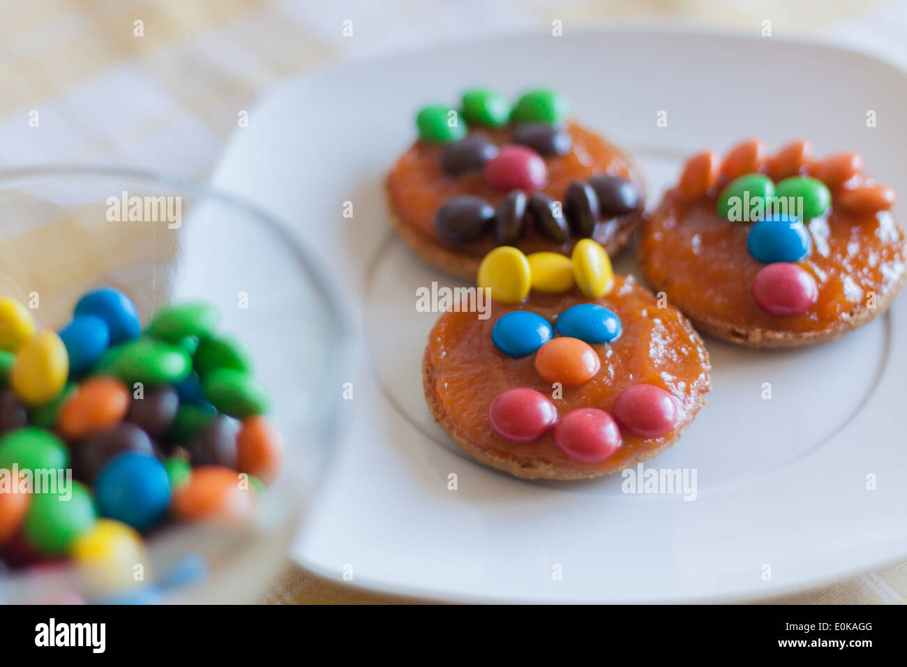 Kürbis Gesicht Gluten freie Plätzchen Stockfoto