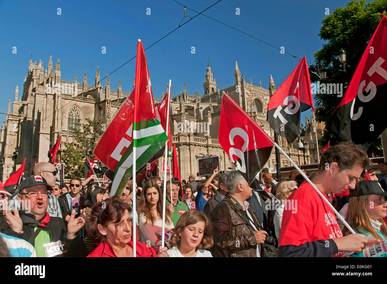 Generalstreik, 14. November 2012, Sevilla, Spanien, Europa Stockfoto
