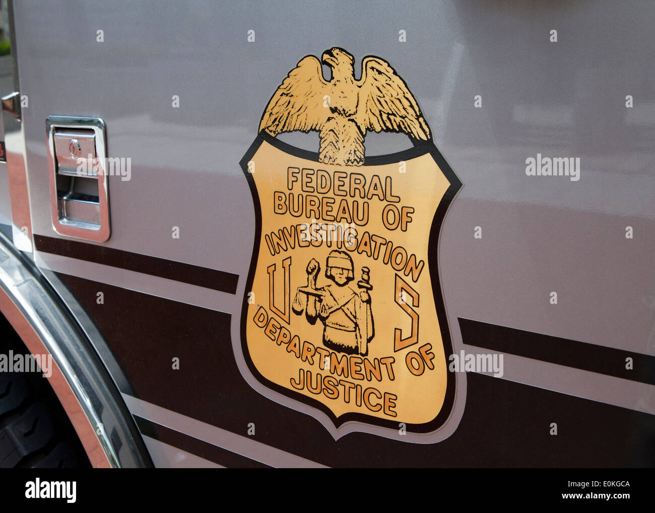 US-FBI / DOJ Schild Stockfoto