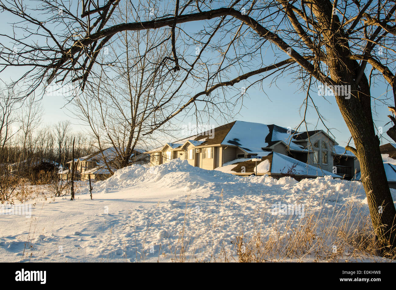 Amerikanisches Haus im winter Stockfoto