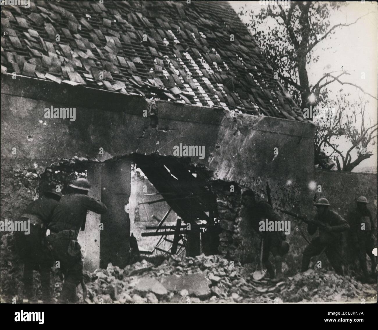 7. Juli 1918 - nisten amerikanischen Scharfschützen 168. Infantre 42nd div in Kommissionierung aus deutschen Villiers - Frankreich - Juli 30-1918 Stockfoto