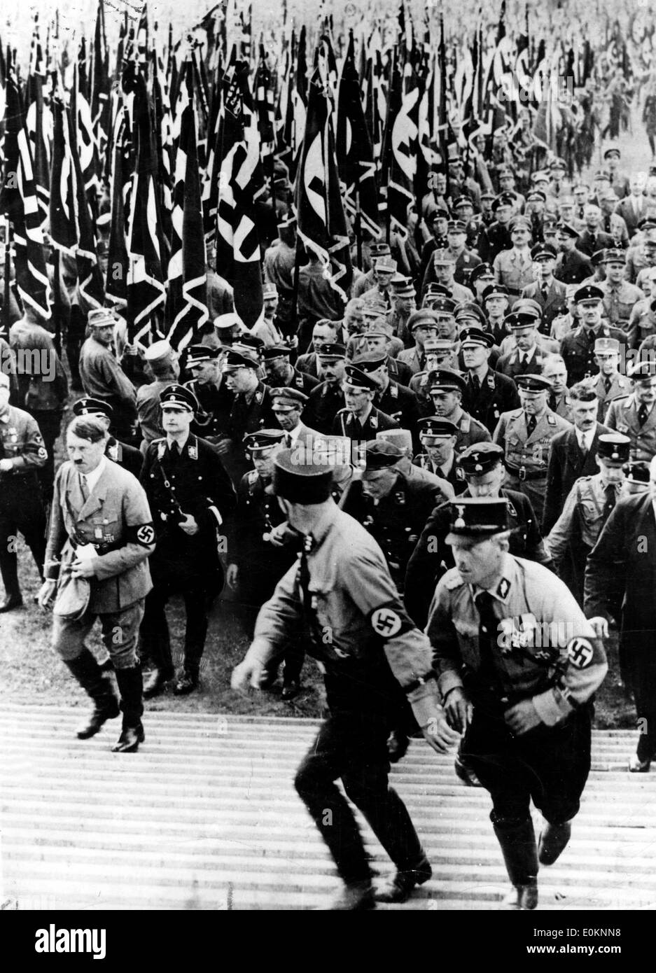 Adolf Hitler bei einem Nazi-Kongress in Nürnberg, Deutschland Stockfoto