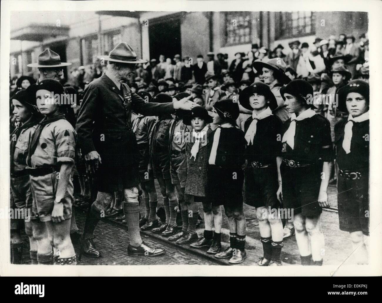 8. August 1936 - Baden Powell; Angehende Scouts von Kapstadt. Stockfoto