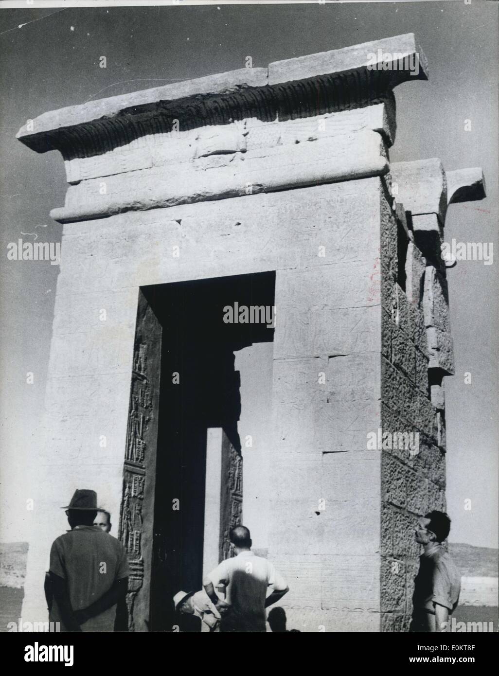 1. Januar 1950 - der Tempel des Dendour gebaut von Augusts in 30 v. Chr. und verschiedene einzelne Götter und einige lokale Helden gewidmet. Stockfoto