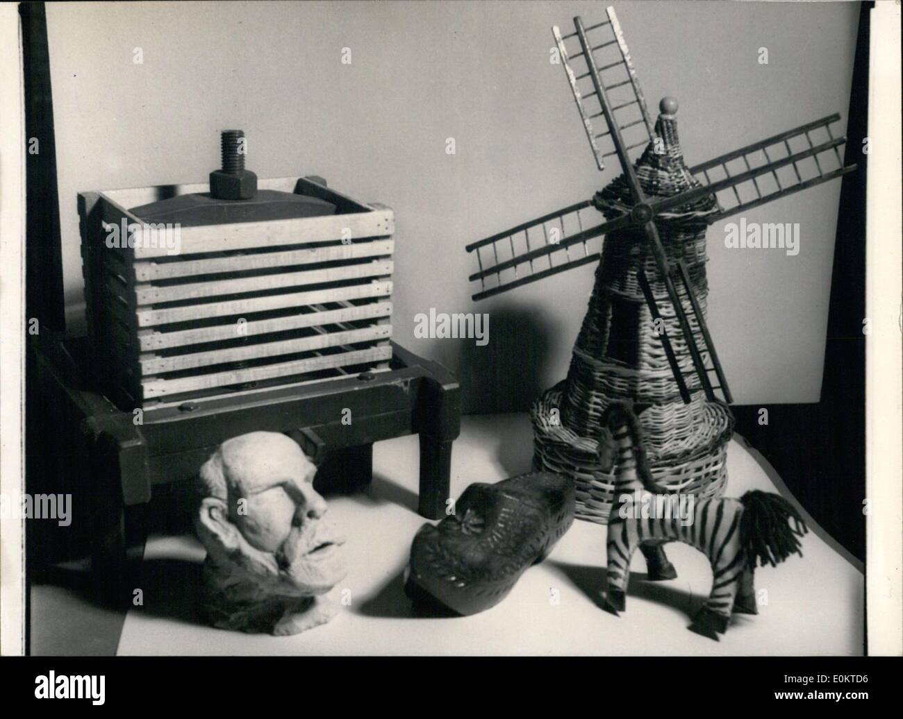 17. Februar 1951 - eine Ausstellung der Kunst von psychiatrischen Patienten Stockfoto