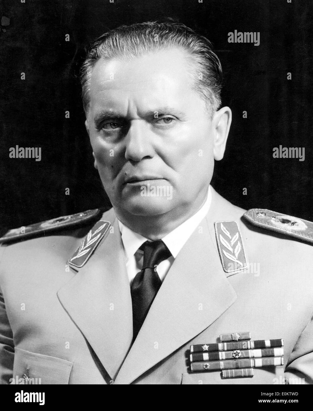 Nahaufnahme des Präsidenten Josip Tito in Jugoslawien Stockfoto