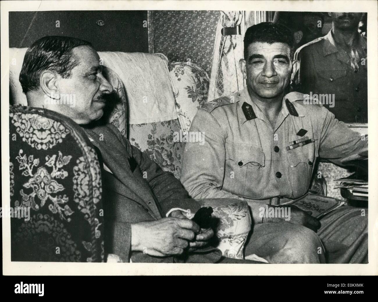 7. Juli 1952 - die ägyptische Armee nimmt über Befehl allgemeine Neguib Kräfte Farouk zu verzichten: die ägyptische Armee geführt von General Stockfoto