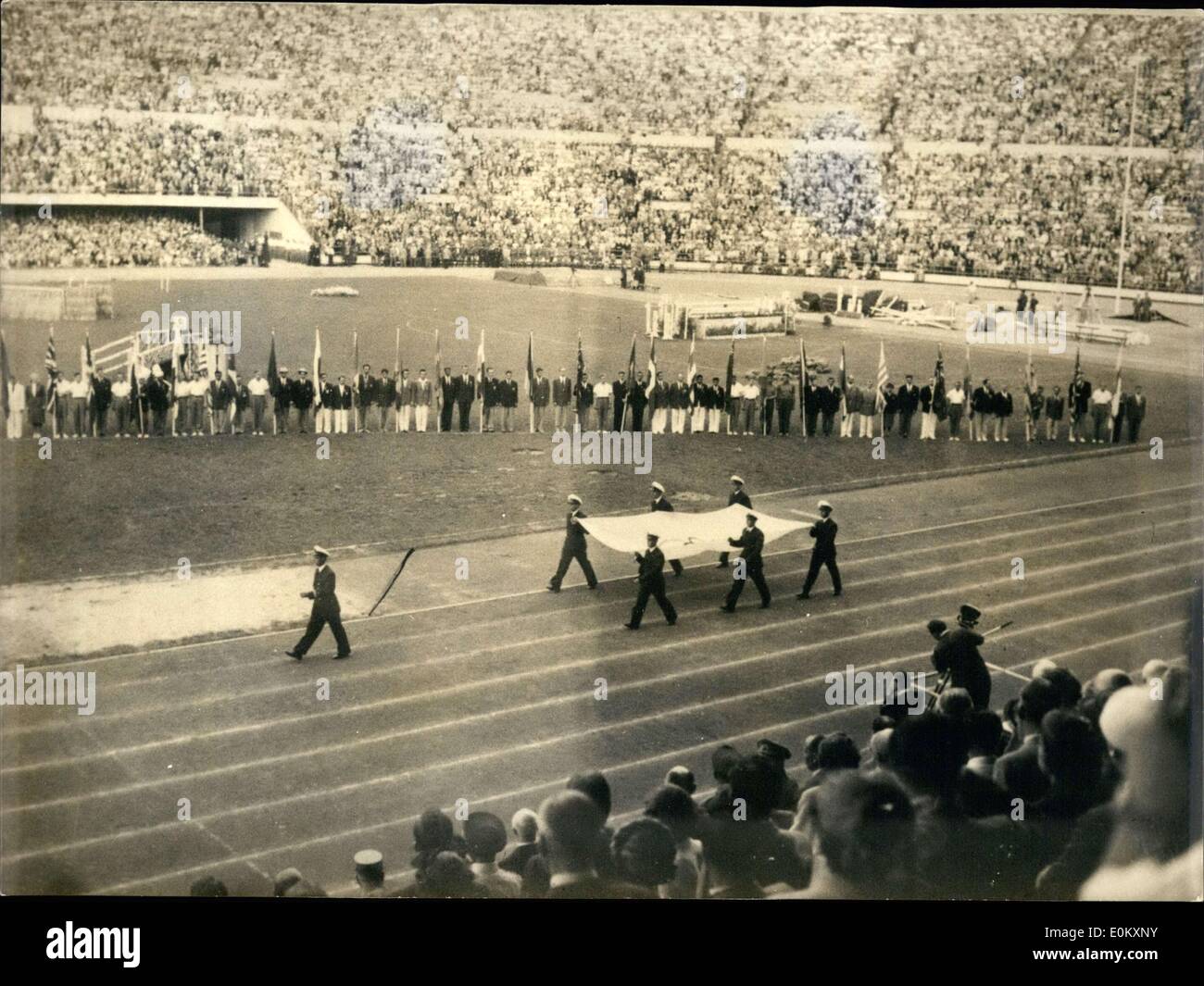 4. August 1952 - der Abschlussfeier der Olympischen Spiele Helsinki Stockfoto