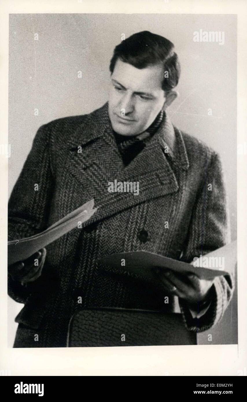 13. April 1953 - im Bild gehört zu den Hauptverdächtigen in einen sowjetischen Spionagering in Deutschland, KPD Rechtsanwalt Dr. Alfred Kroth beteiligt. Er hatte in der gesamten Bundesrepublik Deutschland als Führungskraft gearbeitet und auf wirtschaftliche Platten serviert. Stockfoto