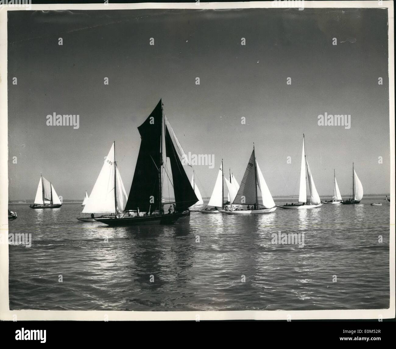 8. August 1953 - Cowes-Regatta. Flaute Yachten. Foto zeigt Pädagogen über 37 ft. R.O.A.C. Rating-Yachten - während der Regatta Cowes heute. Stockfoto