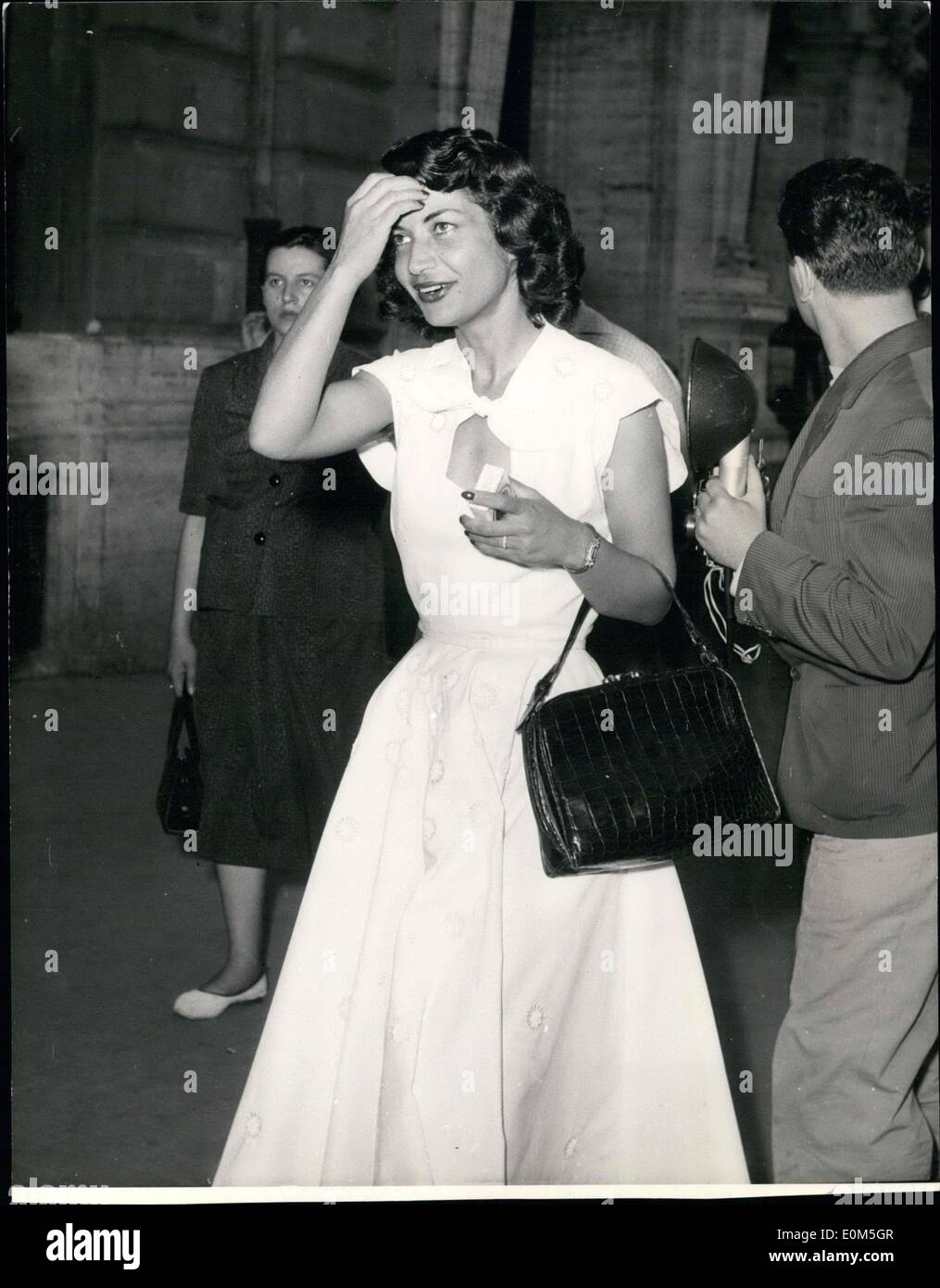 20. August 1953 - besucht Prinzessin Ashraf Pahlavi Bruder im Hotel in Rom Stockfoto