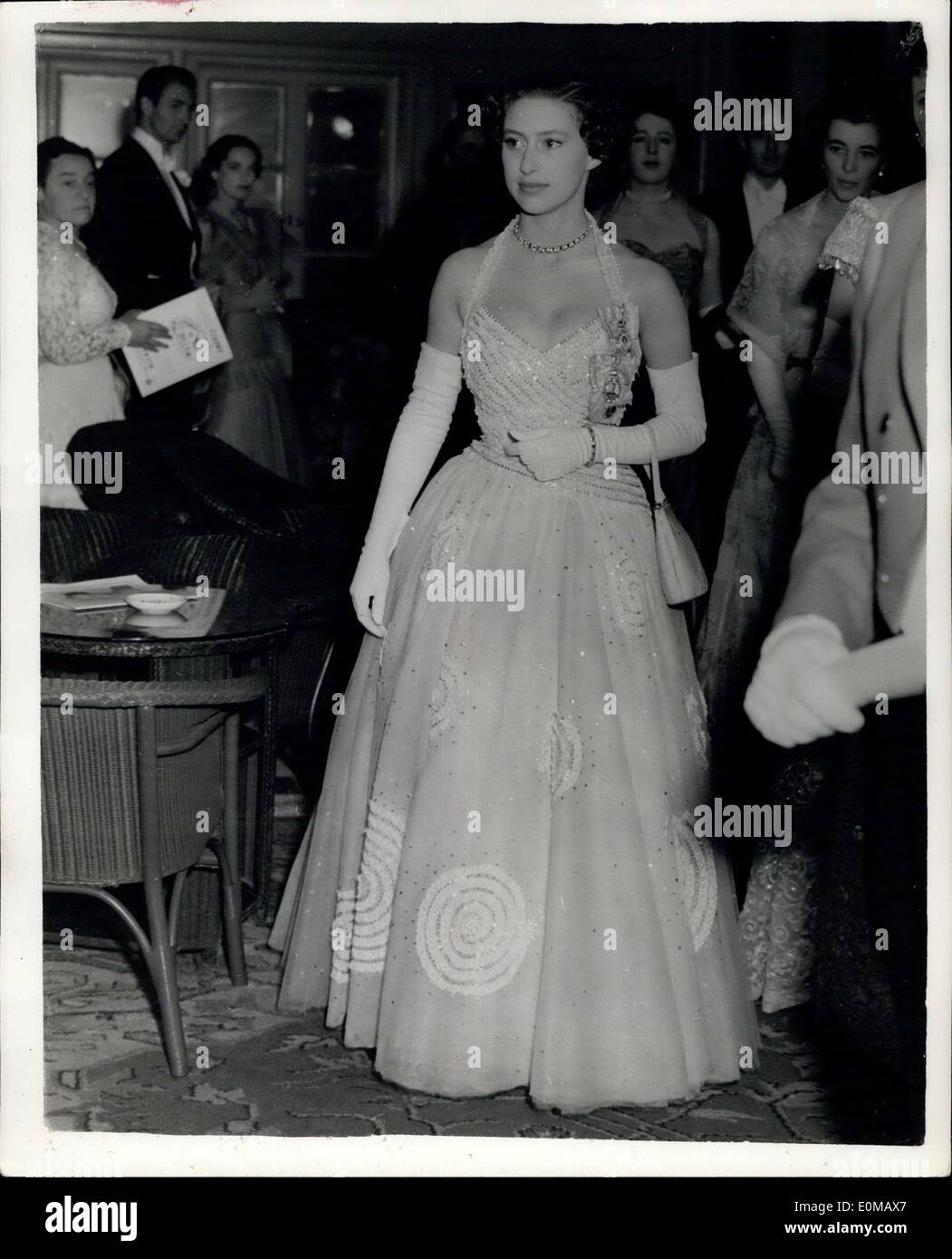 7. Juli 1954 - Club Prinzessin Margaret im Hurlingham Club - Prinzessin Margaret Seen bei der Ankunft an der Hurlingham gestern Abend für Stockfoto