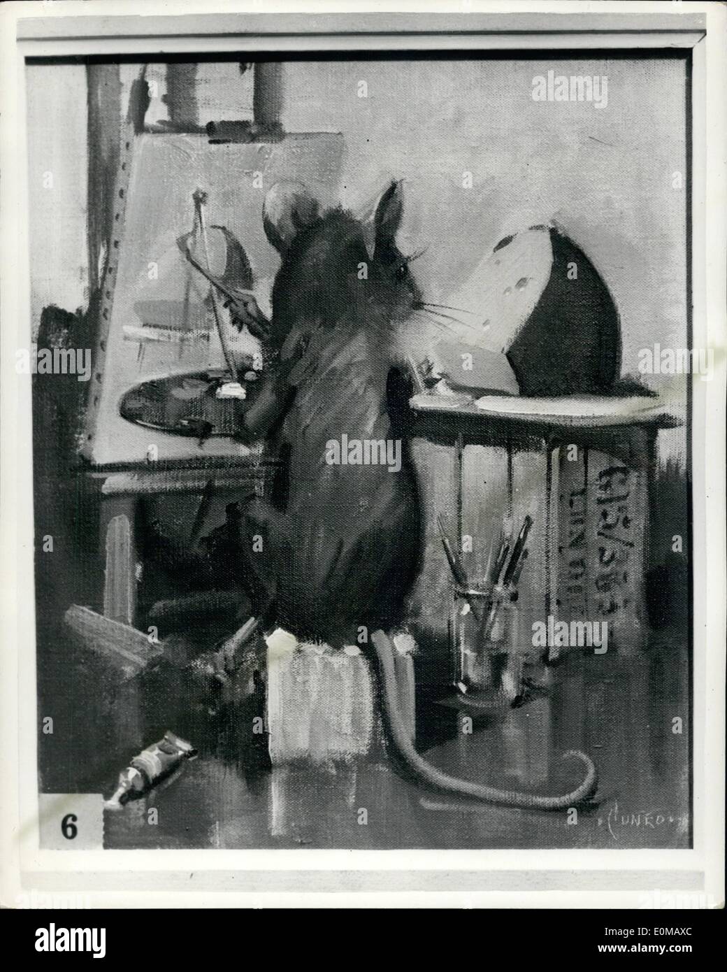 7. Juli 1954 - Ausstellung von Gemälden von Terence Cuneo Guildhall Luncheon - einschließlich der "Cuneo-Maus": eine Ausstellung der Stockfoto