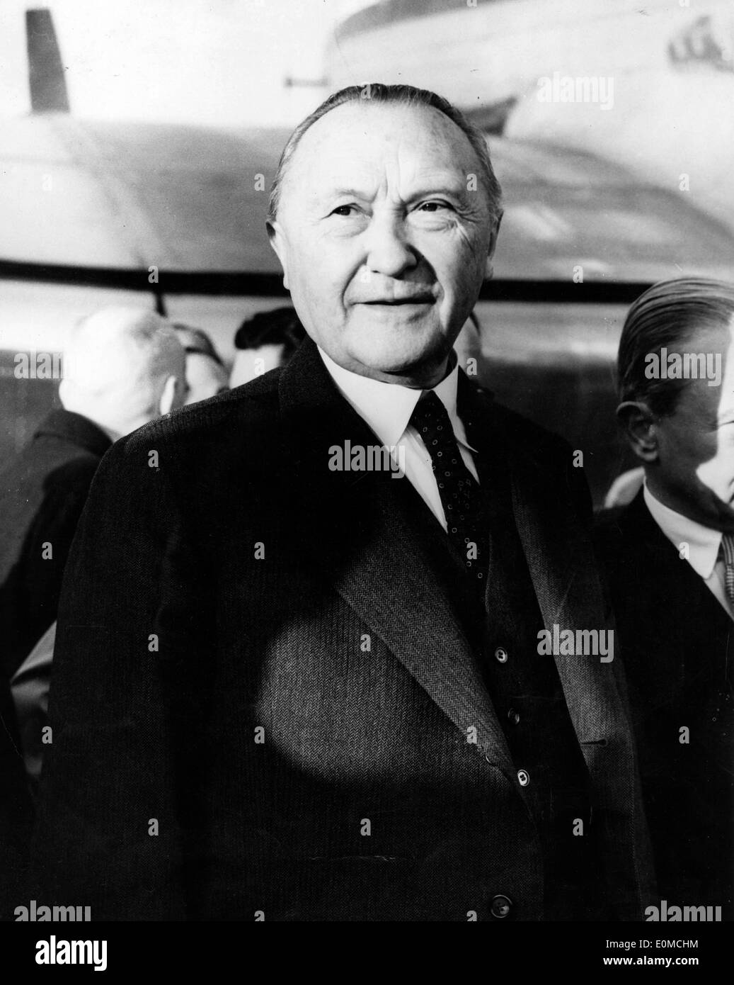 Dr. Adenauer kommt für neun-Mächte-Konferenz Stockfoto