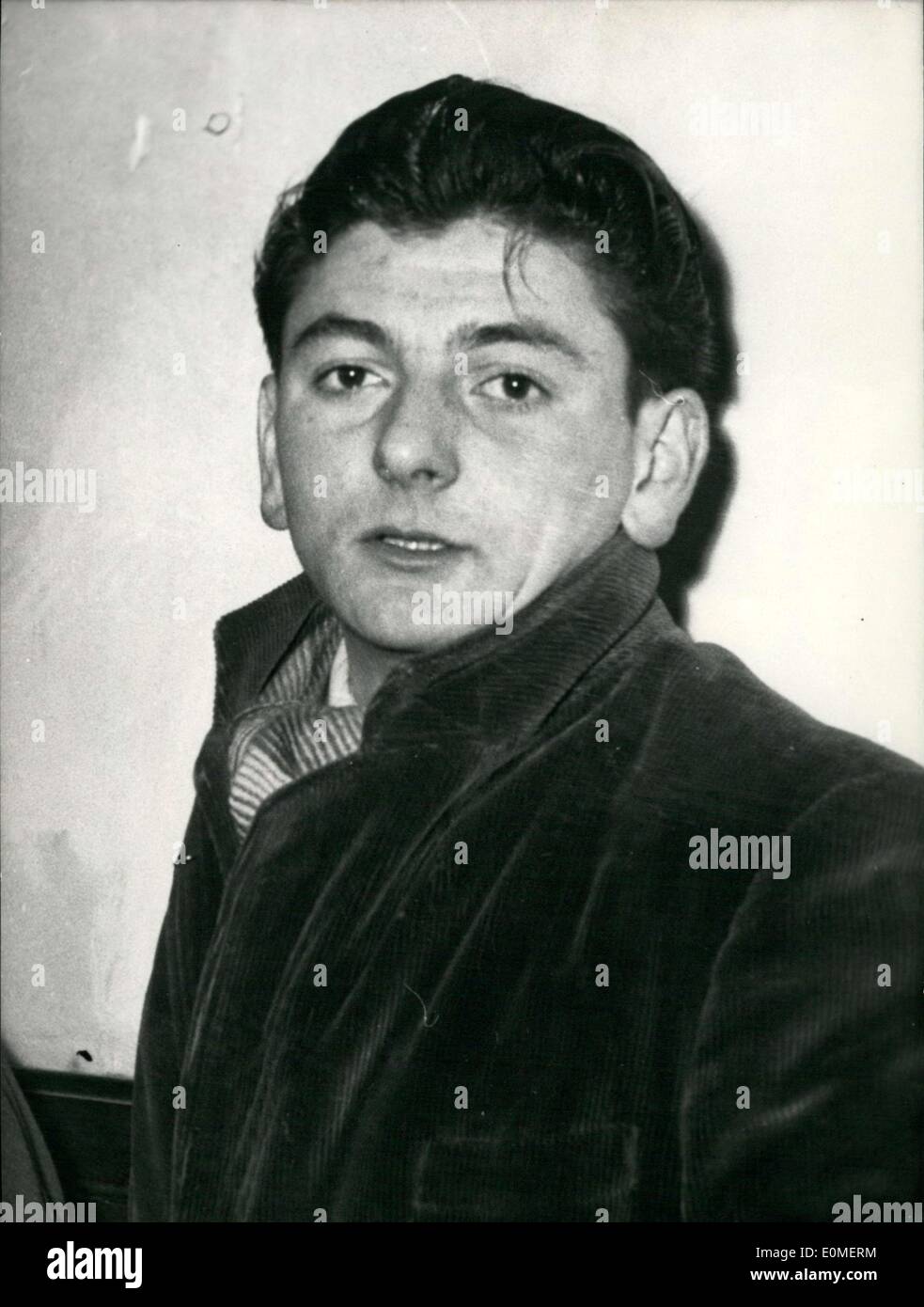 20. November 1954 - wollten die Forscher herausfinden, ob er die Nacht in Grand-Terre verbrachten die Nacht des Verbrechens. Sein Bild wurde in den Hallen Gerichtsgebäude übernommen. Stockfoto