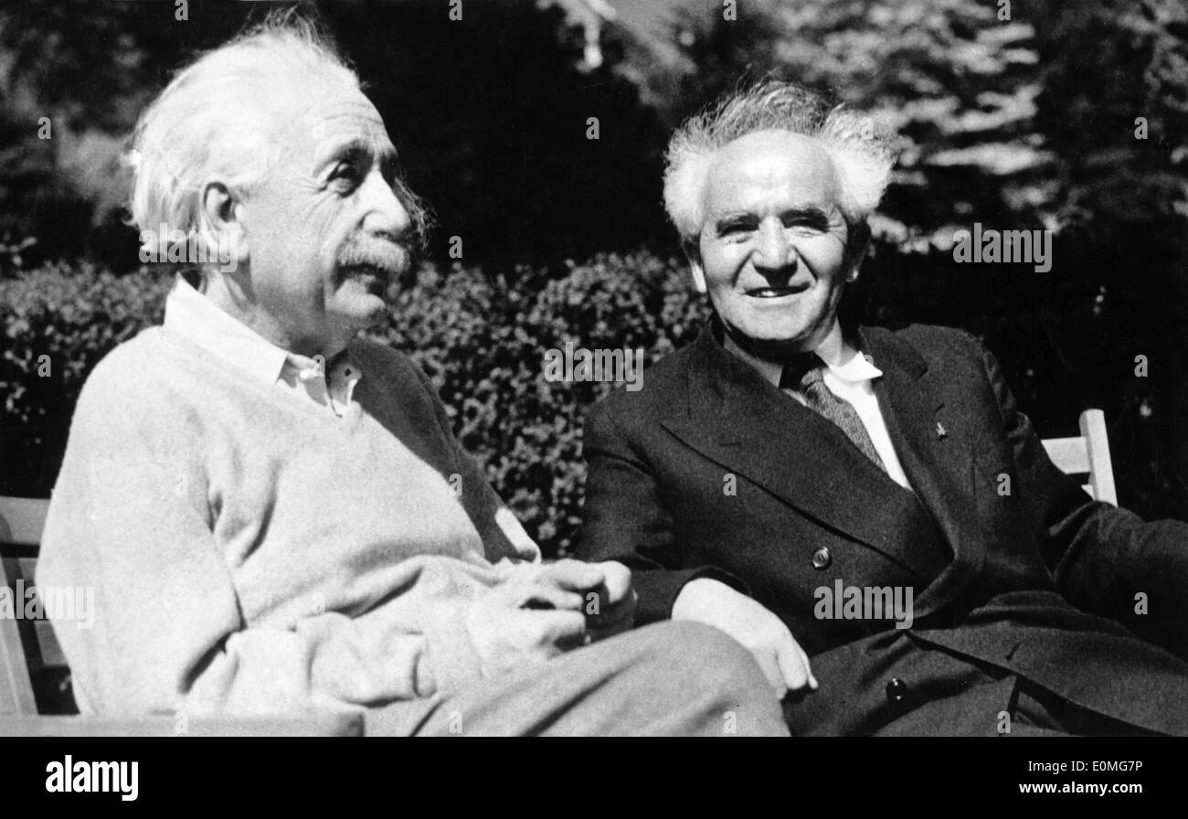 Albert Einstein treffen Gurion Stockfoto