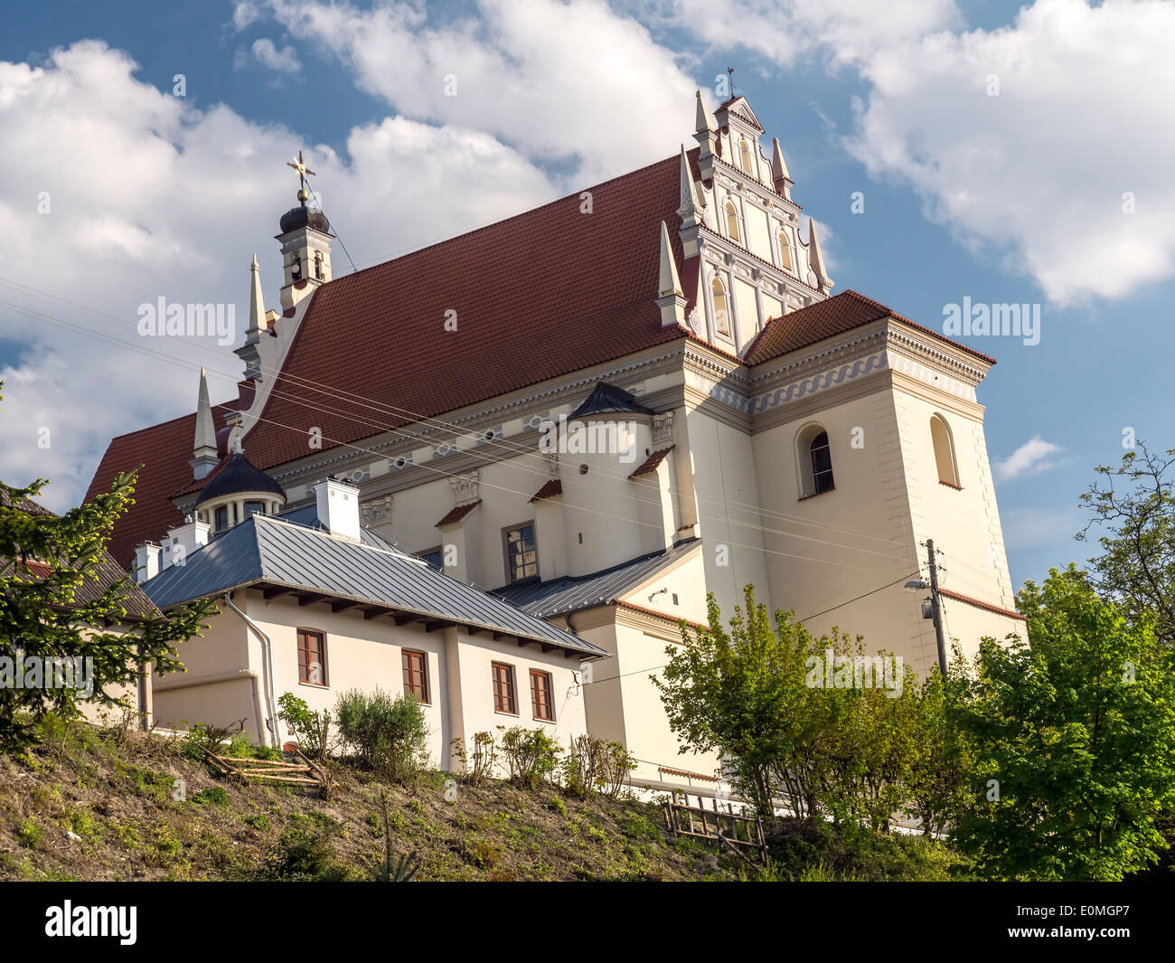 Pfarrei Kirche Fara, historische Kirche, die in das malerische mittelalterliche Städtchen Kazimierz Dolny, Polen finden Stockfoto