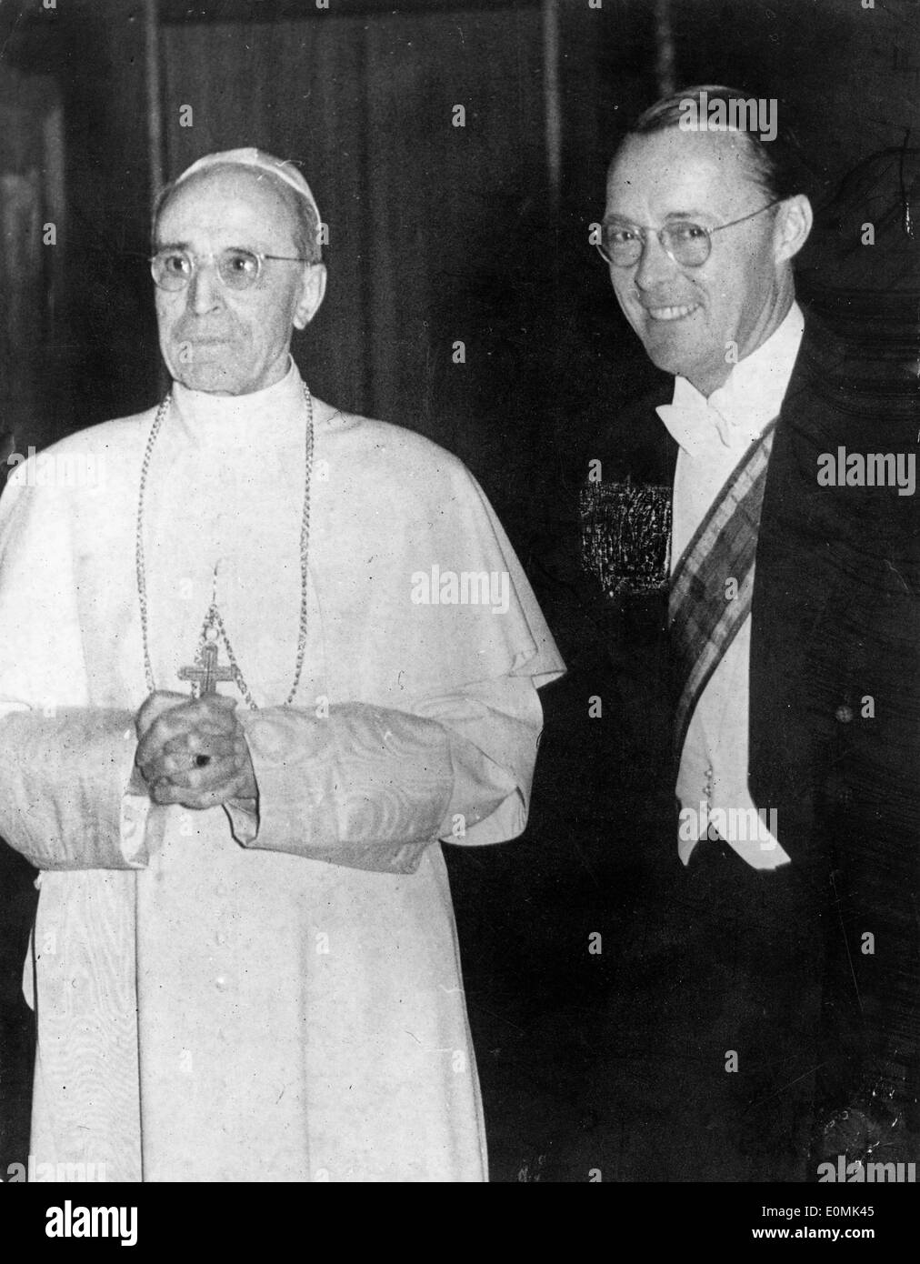 Papst Pius XII mit Prinz Bernhard der Niederlande Stockfoto