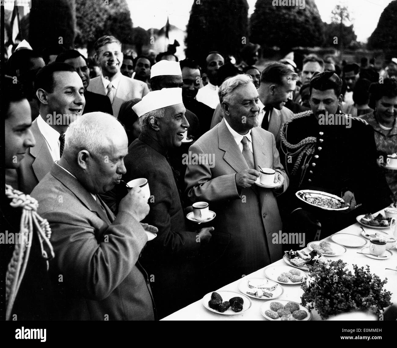 Ministerpräsidenten Nikita Khrushchev anlässlich eines Empfangs in Indien Stockfoto