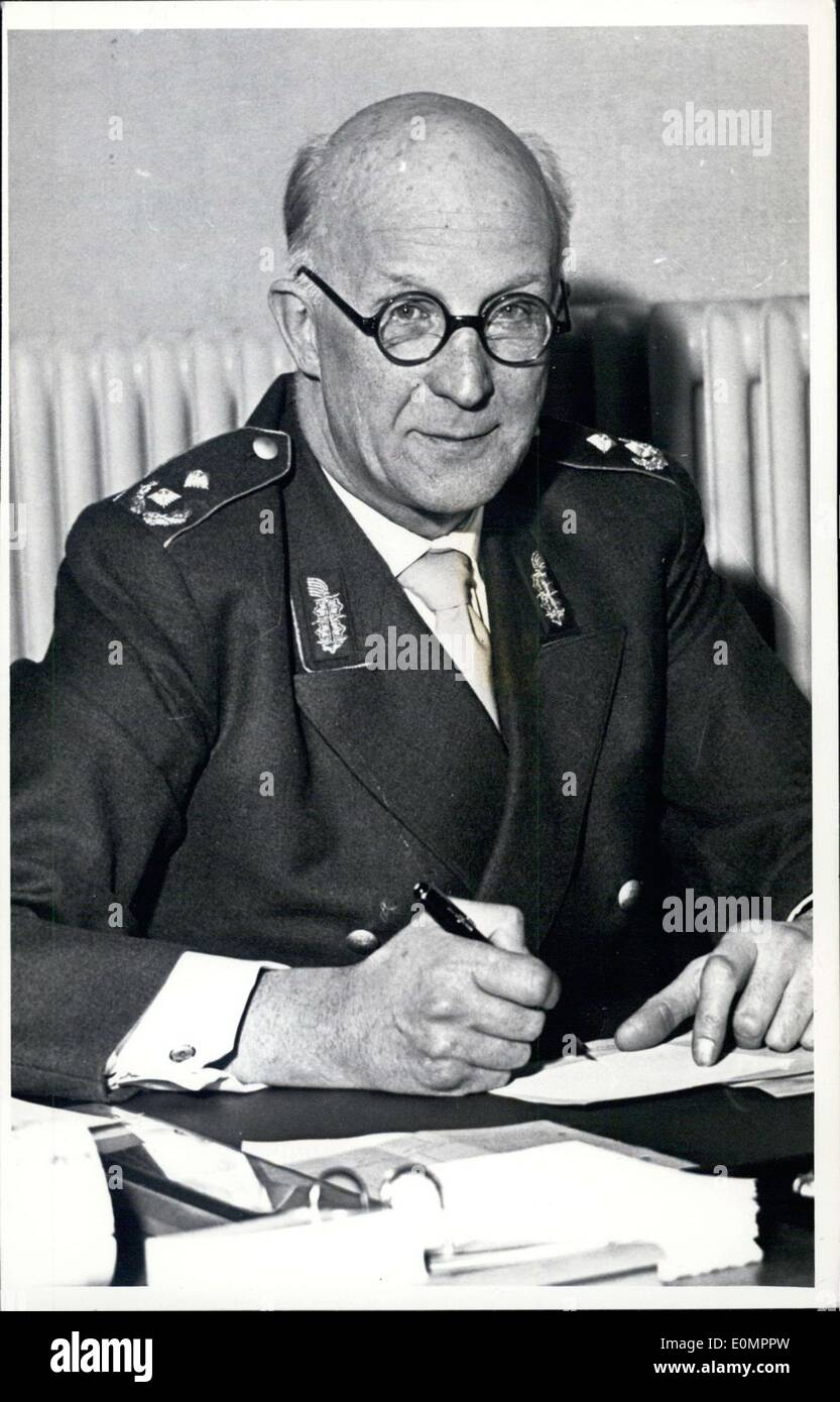 3. Februar 1956 - abgebildet ist deutscher Generalmajor von Radowitz. Er wurde ein militärischer Führer in Post WW2 Westdeutschland. Er war Leutnant General in der 23. Panzer-Division. Stockfoto