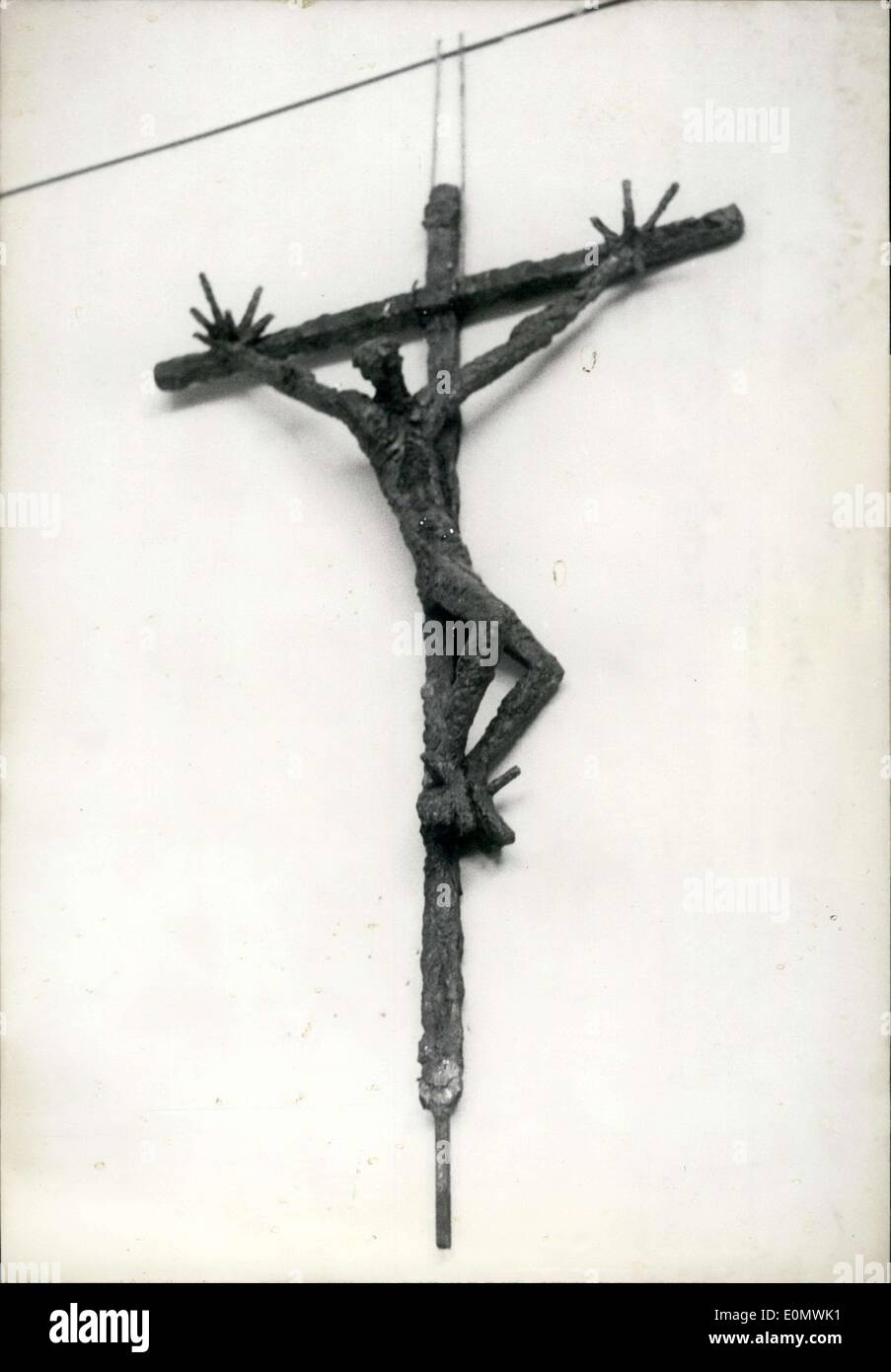 Sept. 12, 1956 - Blei Kruzifix an die sakrale Kunst Ausstellung Stockfoto