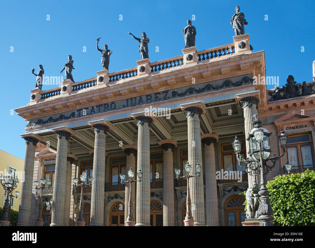 Fassade Teatro Juarez Guanajuato Mexiko Stockfoto