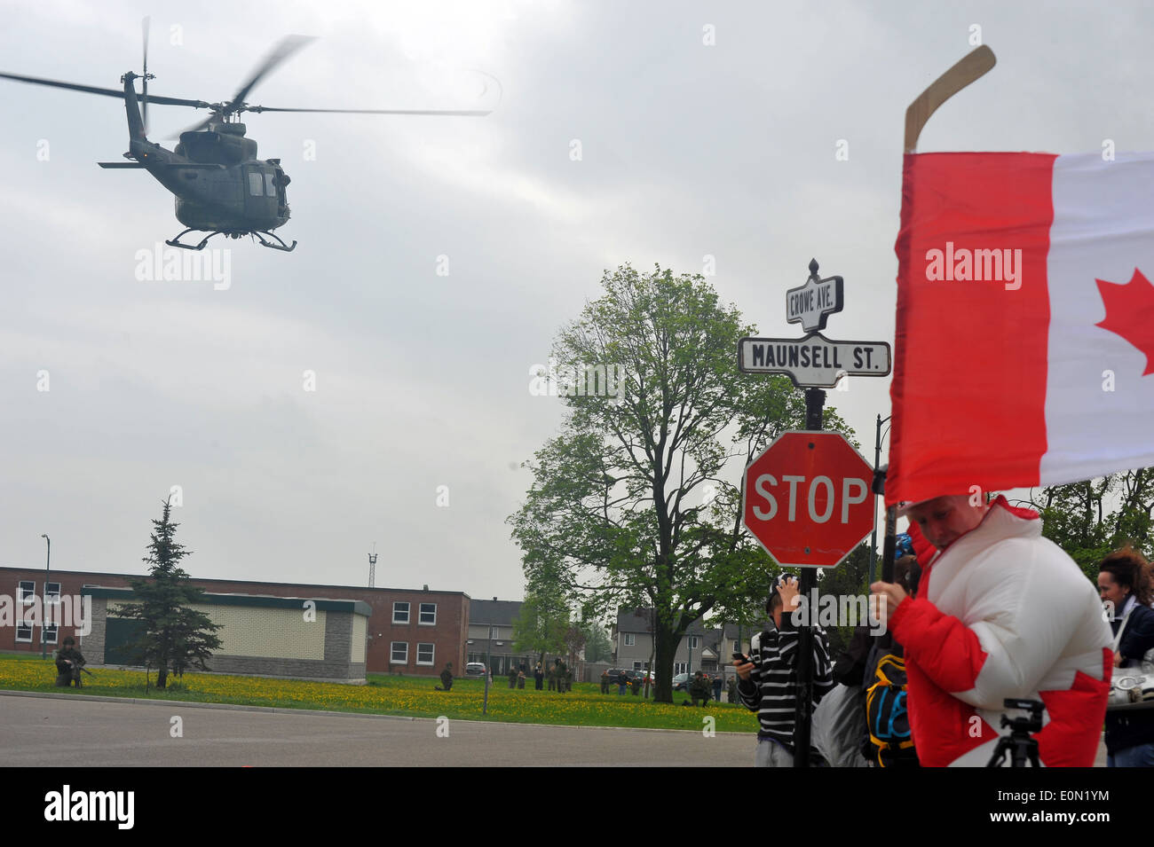 Einem kanadischen Militärhubschrauber Wolseley Barracks in London Ontario. Stockfoto