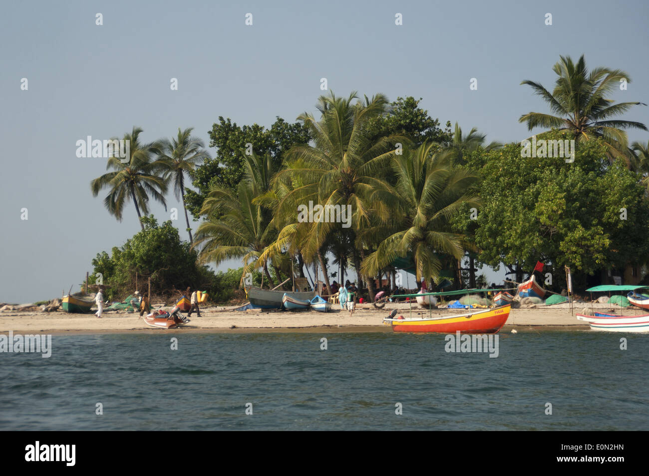 Deobaug Strand, Tarkarli, Bezirk Sindhudurga, Maharashtra, Indien Stockfoto