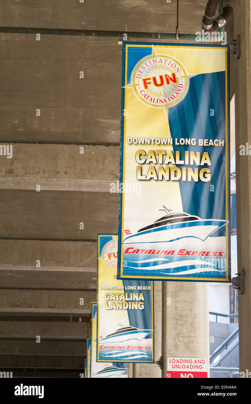 Die Catalina Express Fähranleger Boot terminal in Long Beach, Kalifornien. bietet ganzjährig Service nach Catalina Island Stockfoto