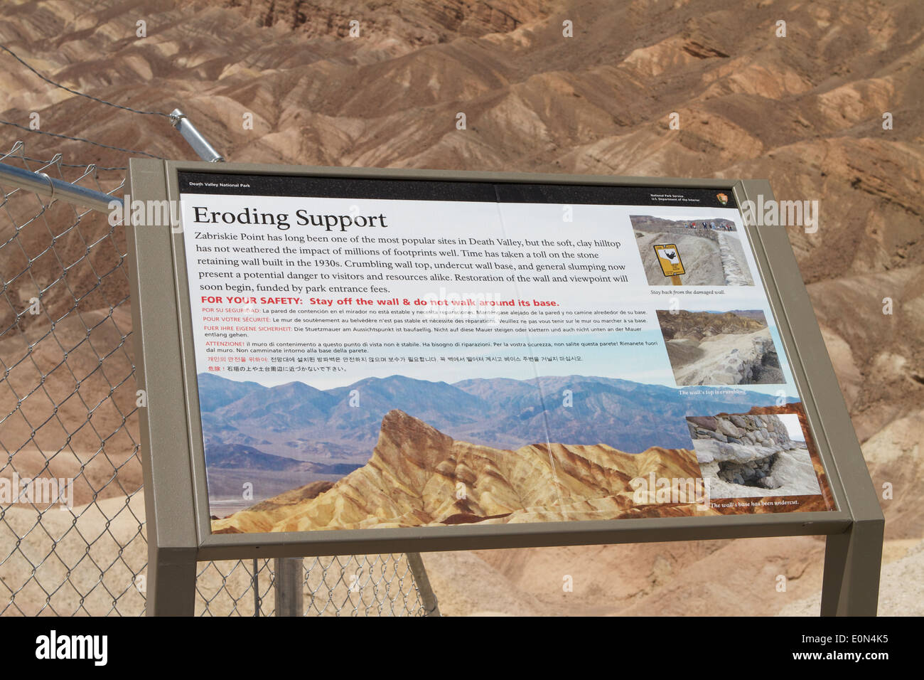 Zabriskie Point Death Valley Nationalpark. benannt nach Christian Brevoort Zabriskie der Pacific Coast Borax Company Stockfoto